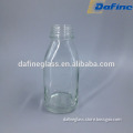 250ml high quality wholesale clear cheap custom design juice beverage glass bottle with screw cap